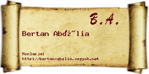 Bertan Abélia névjegykártya